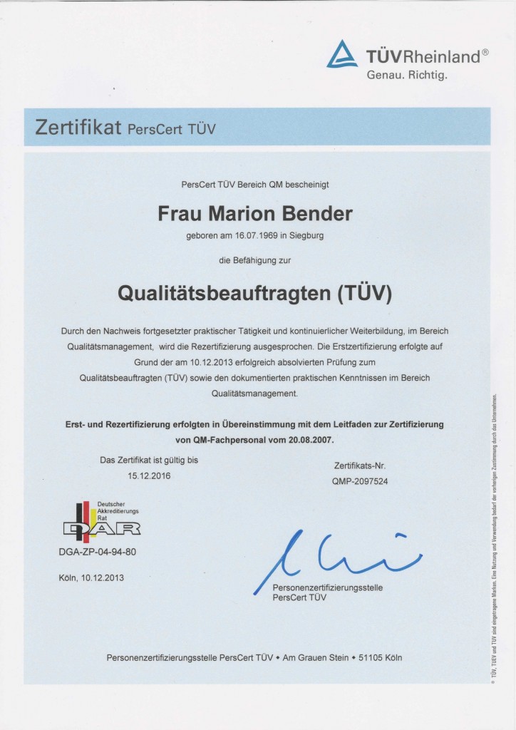 DAR Zertifikat ISO 9001